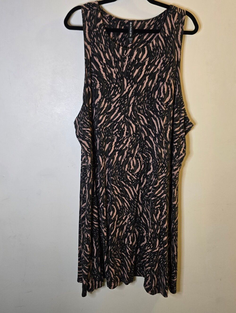 Athleta Santorini Thera Printed Dress Jersey casual dress pink Black Brown 3x
